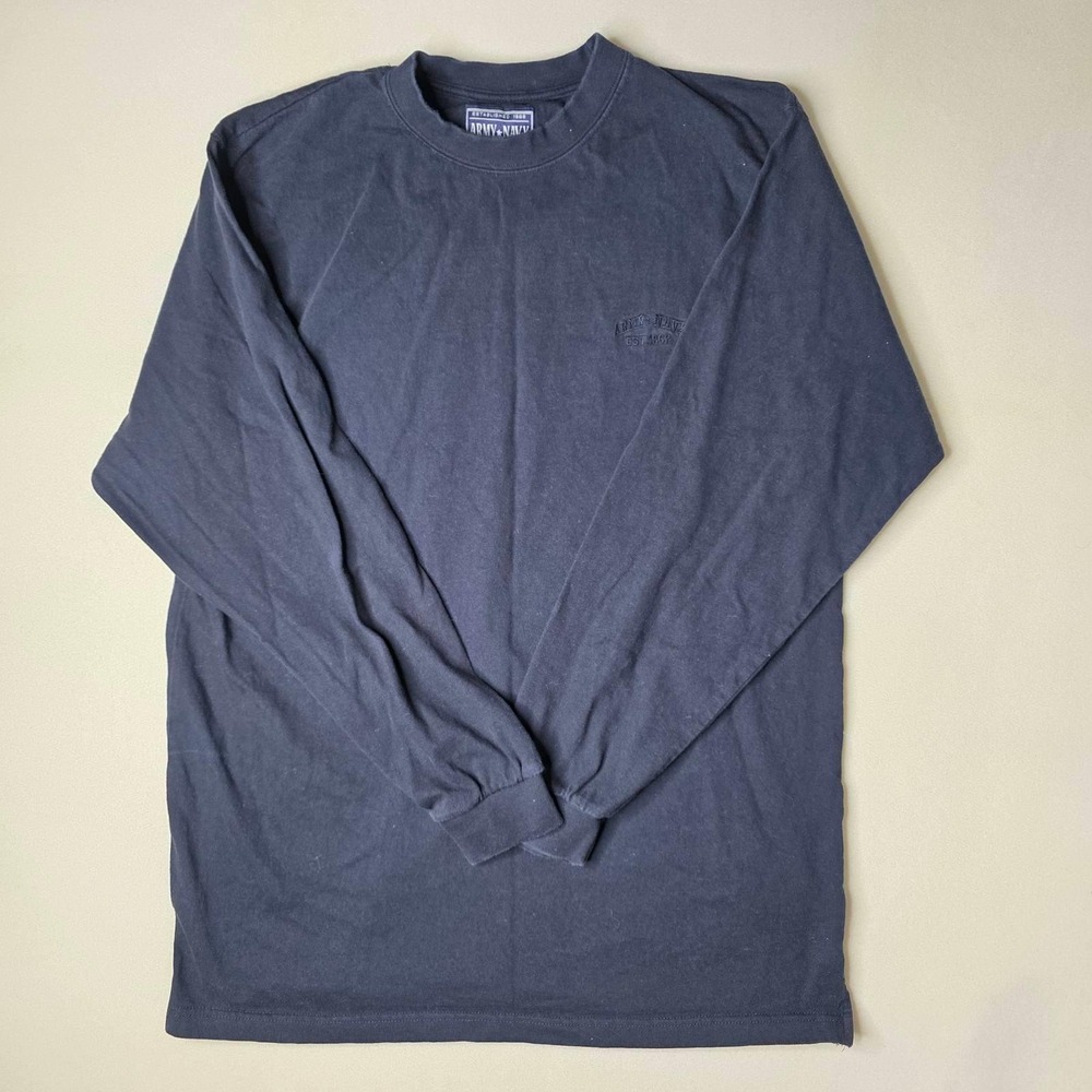 Army Navy Brand Mens Long Sleeve T-Shirt Navy Blue Embroidered Logo 2XL RN 74947